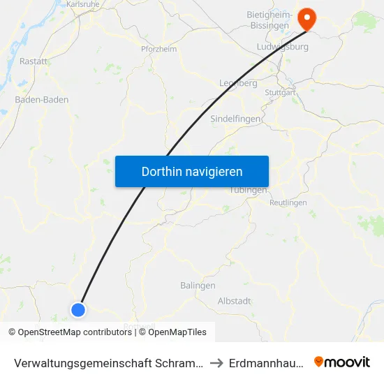 Verwaltungsgemeinschaft Schramberg to Erdmannhausen map