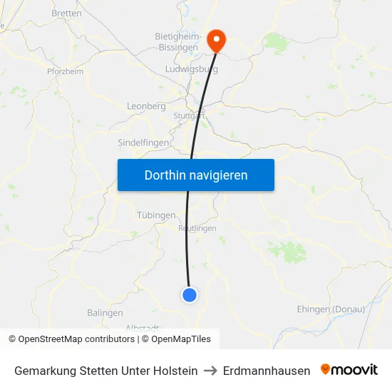 Gemarkung Stetten Unter Holstein to Erdmannhausen map