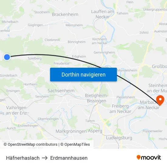 Häfnerhaslach to Erdmannhausen map