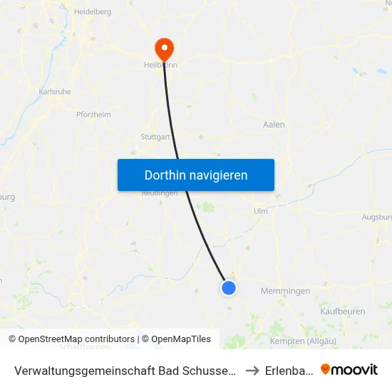 Verwaltungsgemeinschaft Bad Schussenried to Erlenbach map