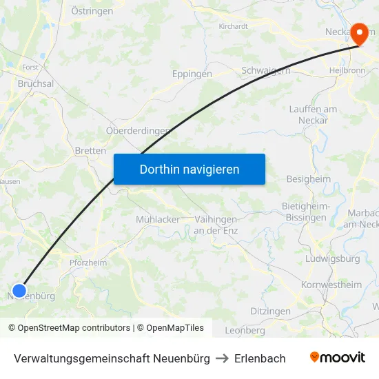 Verwaltungsgemeinschaft Neuenbürg to Erlenbach map