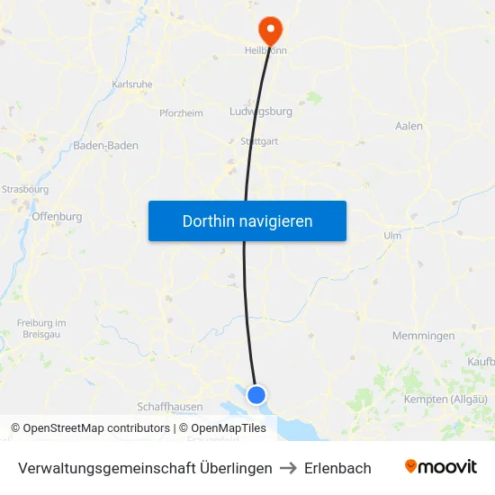 Verwaltungsgemeinschaft Überlingen to Erlenbach map
