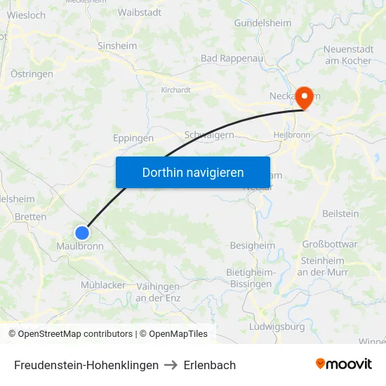 Freudenstein-Hohenklingen to Erlenbach map