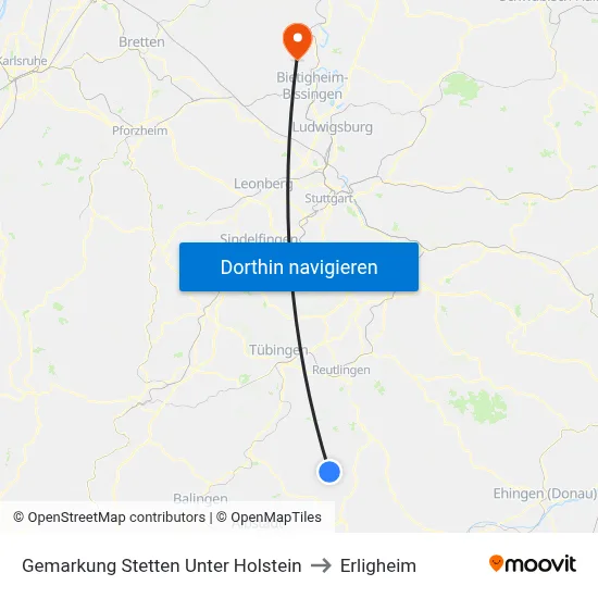 Gemarkung Stetten Unter Holstein to Erligheim map