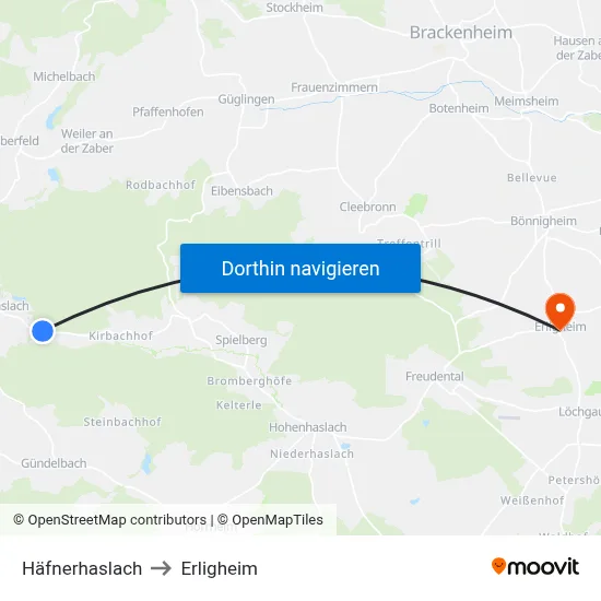 Häfnerhaslach to Erligheim map