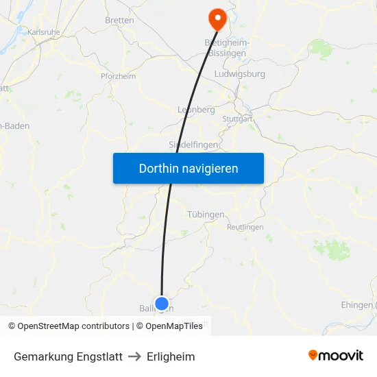 Gemarkung Engstlatt to Erligheim map