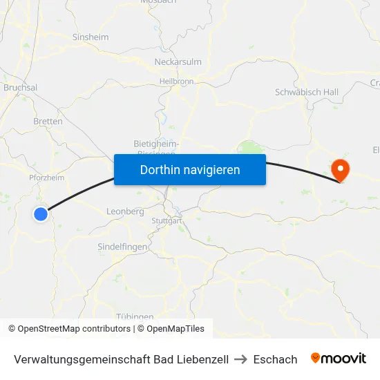 Verwaltungsgemeinschaft Bad Liebenzell to Eschach map