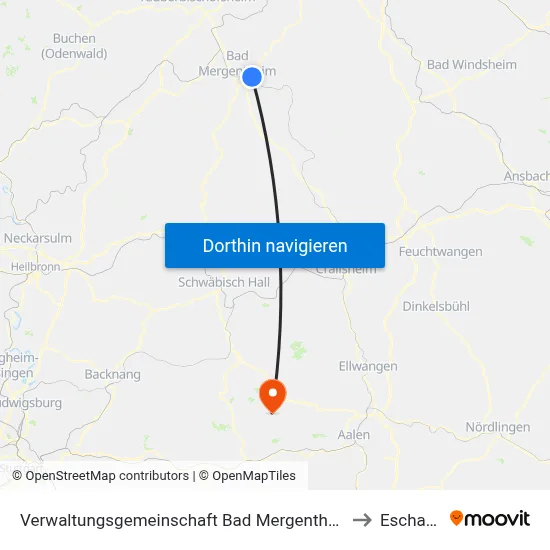 Verwaltungsgemeinschaft Bad Mergentheim to Eschach map