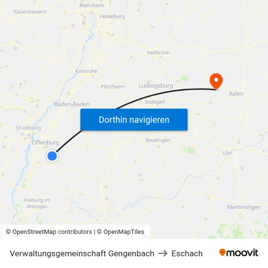 Verwaltungsgemeinschaft Gengenbach to Eschach map