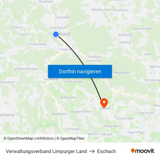 Verwaltungsverband Limpurger Land to Eschach map