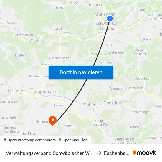 Verwaltungsverband Schwäbischer Wald to Eschenbach map