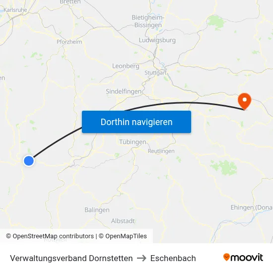 Verwaltungsverband Dornstetten to Eschenbach map