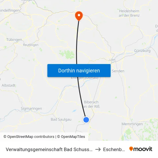 Verwaltungsgemeinschaft Bad Schussenried to Eschenbach map