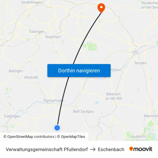 Verwaltungsgemeinschaft Pfullendorf to Eschenbach map