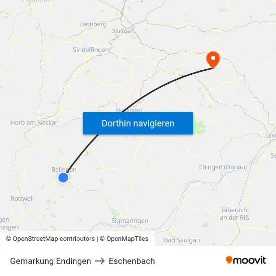 Gemarkung Endingen to Eschenbach map