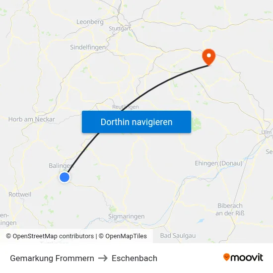 Gemarkung Frommern to Eschenbach map