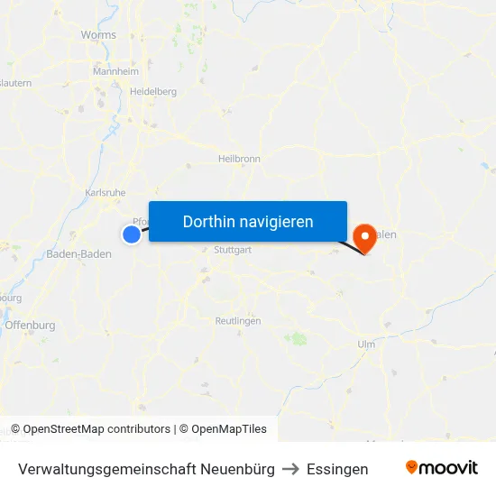 Verwaltungsgemeinschaft Neuenbürg to Essingen map