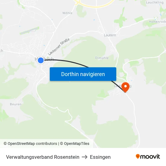 Verwaltungsverband Rosenstein to Essingen map