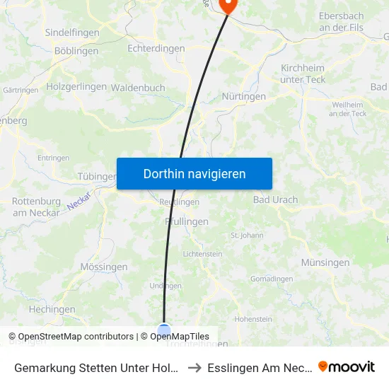 Gemarkung Stetten Unter Holstein to Esslingen Am Neckar map