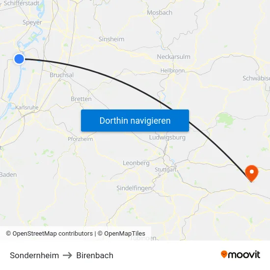 Sondernheim to Birenbach map