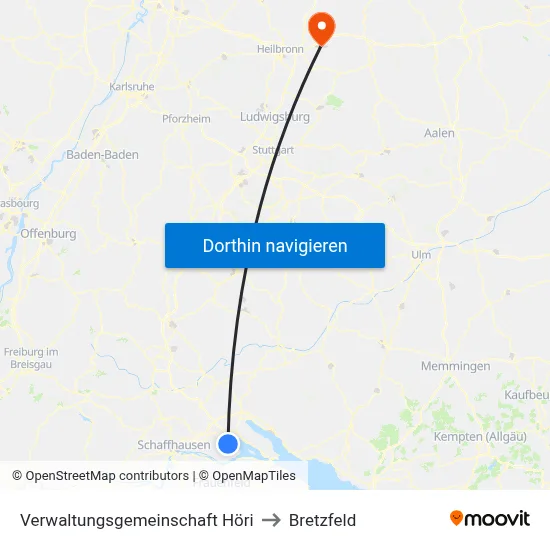 Verwaltungsgemeinschaft Höri to Bretzfeld map