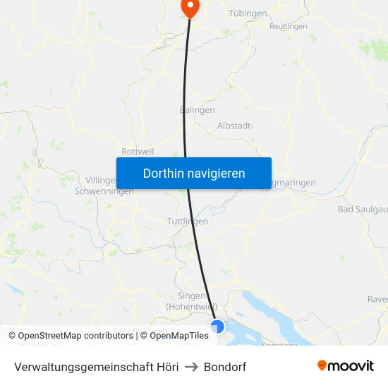 Verwaltungsgemeinschaft Höri to Bondorf map
