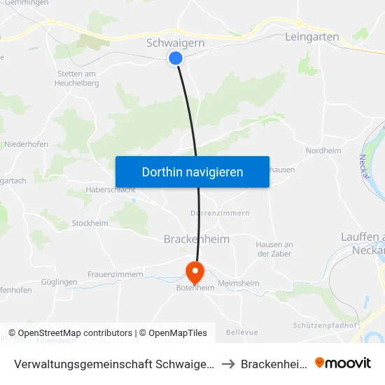 Verwaltungsgemeinschaft Schwaigern to Brackenheim map