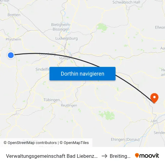 Verwaltungsgemeinschaft Bad Liebenzell to Breitingen map