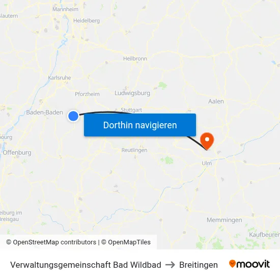 Verwaltungsgemeinschaft Bad Wildbad to Breitingen map