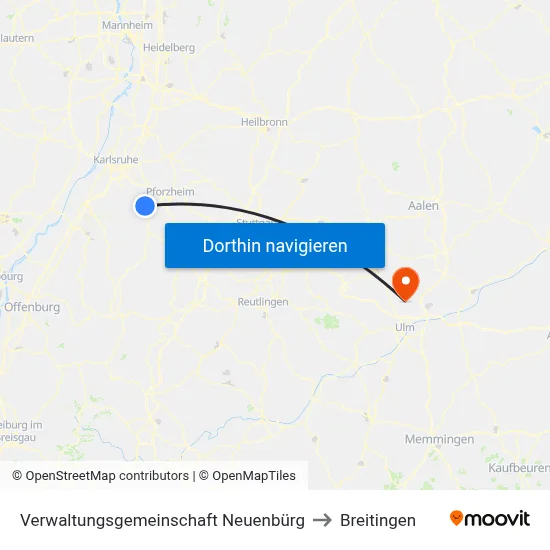 Verwaltungsgemeinschaft Neuenbürg to Breitingen map