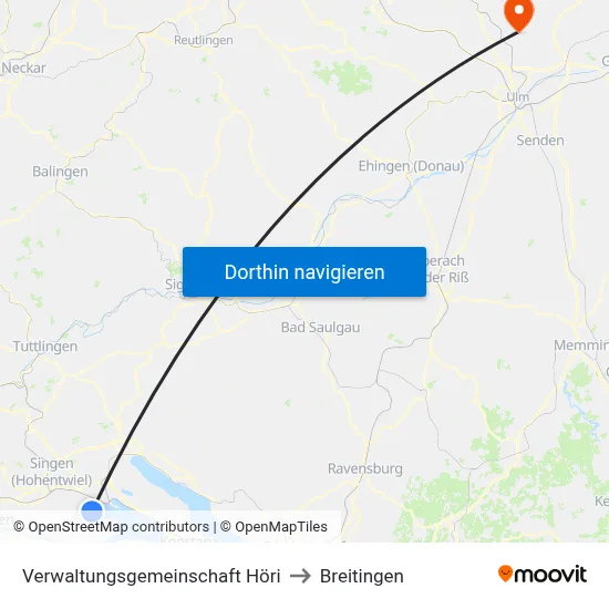 Verwaltungsgemeinschaft Höri to Breitingen map