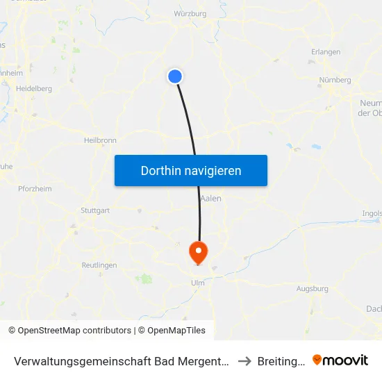 Verwaltungsgemeinschaft Bad Mergentheim to Breitingen map