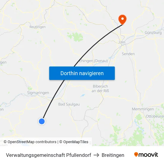 Verwaltungsgemeinschaft Pfullendorf to Breitingen map