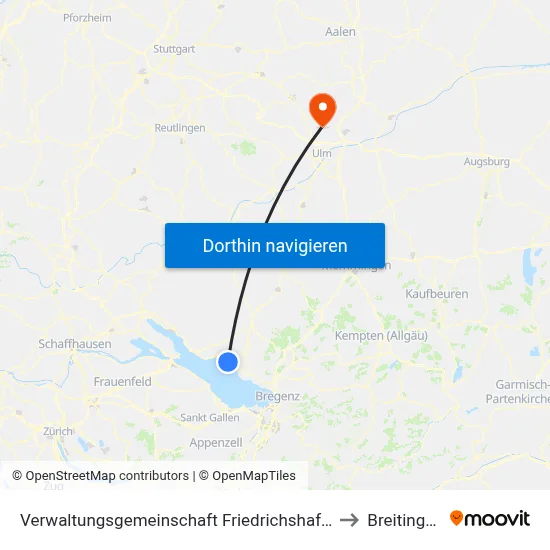 Verwaltungsgemeinschaft Friedrichshafen to Breitingen map