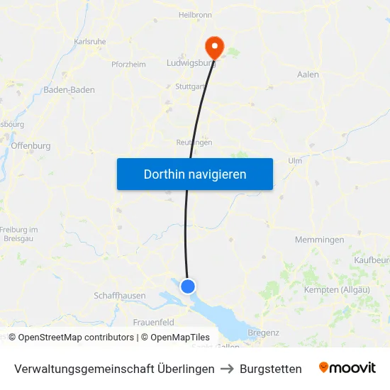 Verwaltungsgemeinschaft Überlingen to Burgstetten map