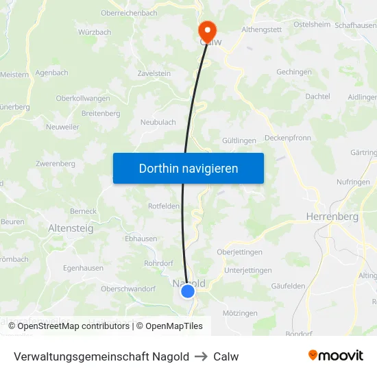 Verwaltungsgemeinschaft Nagold to Calw map