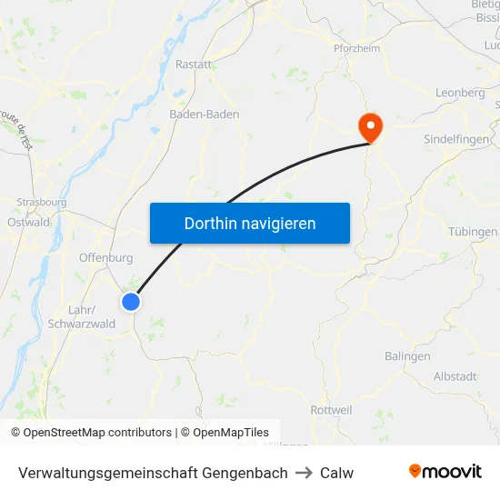 Verwaltungsgemeinschaft Gengenbach to Calw map