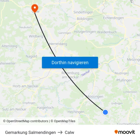 Gemarkung Salmendingen to Calw map