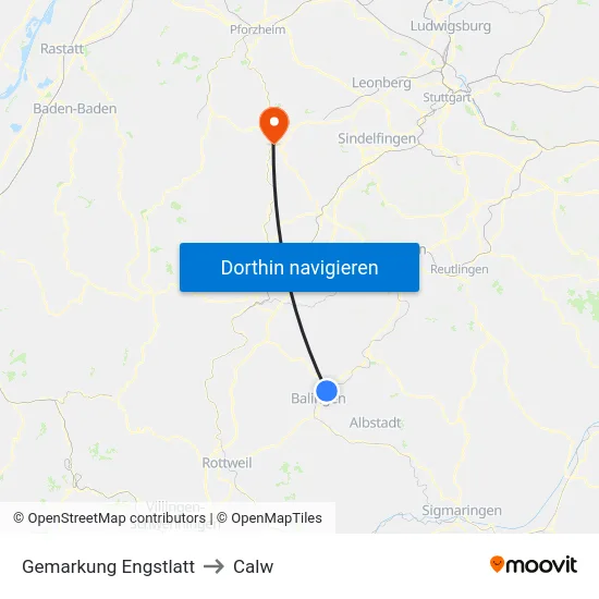 Gemarkung Engstlatt to Calw map