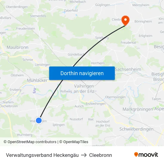 Verwaltungsverband Heckengäu to Cleebronn map