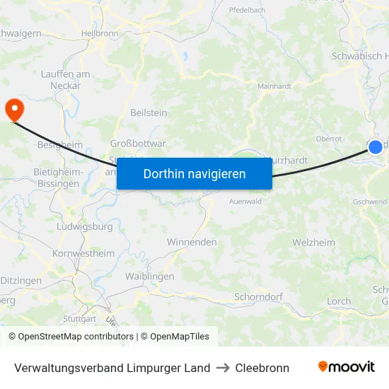 Verwaltungsverband Limpurger Land to Cleebronn map