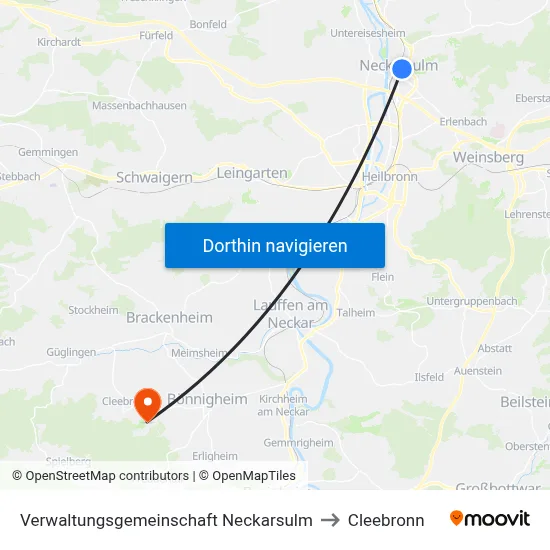 Verwaltungsgemeinschaft Neckarsulm to Cleebronn map