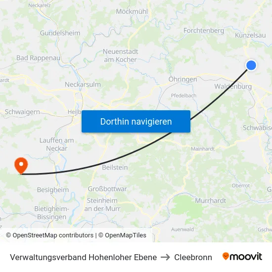 Verwaltungsverband Hohenloher Ebene to Cleebronn map