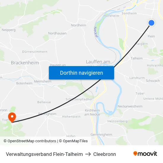 Verwaltungsverband Flein-Talheim to Cleebronn map