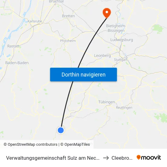 Verwaltungsgemeinschaft Sulz am Neckar to Cleebronn map