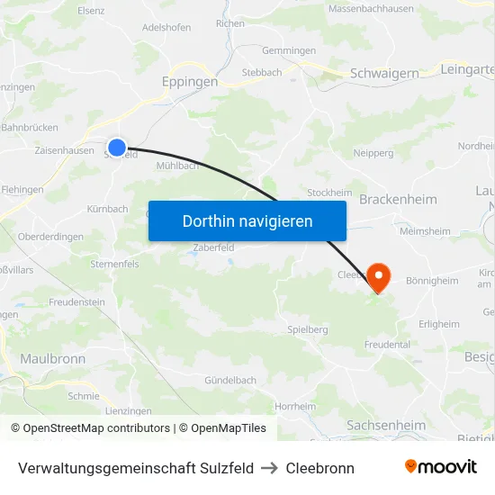 Verwaltungsgemeinschaft Sulzfeld to Cleebronn map