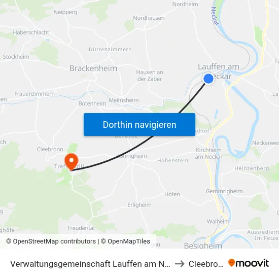 Verwaltungsgemeinschaft Lauffen am Neckar to Cleebronn map