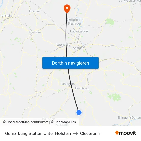 Gemarkung Stetten Unter Holstein to Cleebronn map