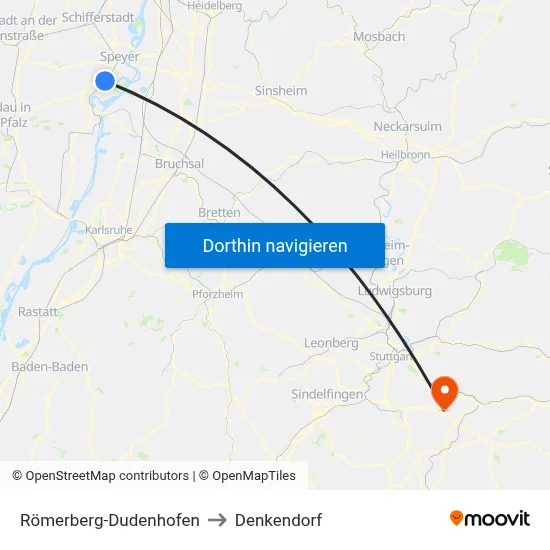 Römerberg-Dudenhofen to Denkendorf map