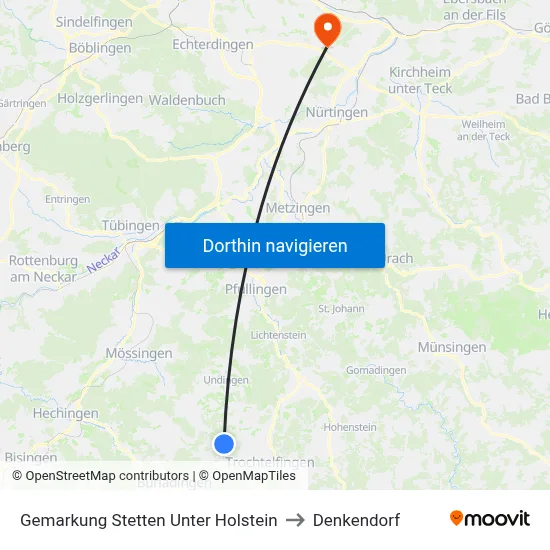 Gemarkung Stetten Unter Holstein to Denkendorf map